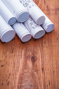 Ahşap tahta üzerinde planları