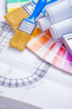 Mavi kulplu Boya fırçaları