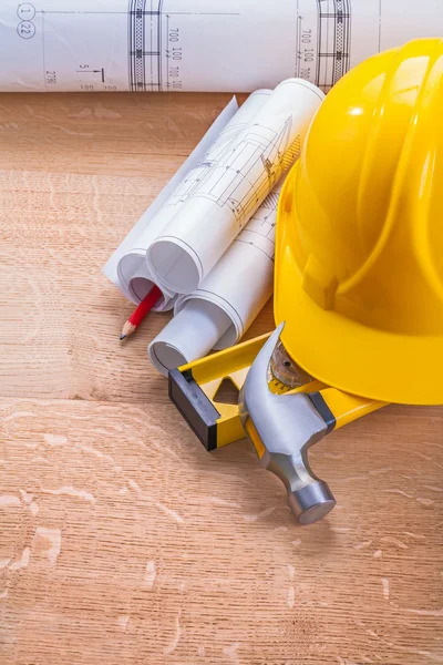 Helmet on wooden boards — Stock Photo, Image