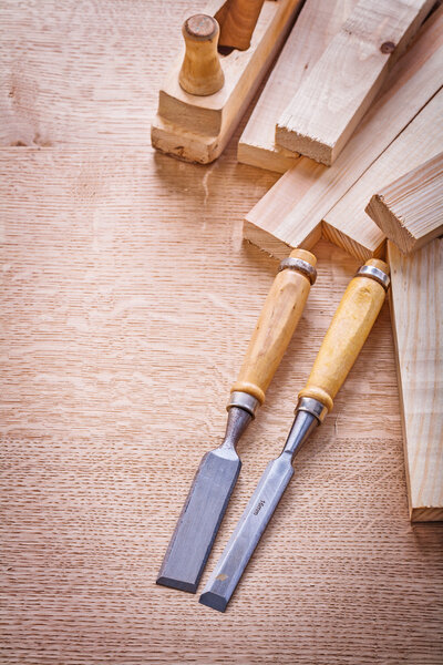 Carpentry tools chisels old fashioned