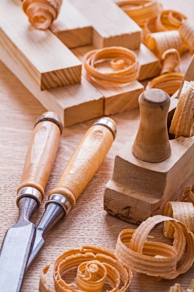 Ferramentas de carpintaria cinzéis à moda antiga — Fotografia de Stock