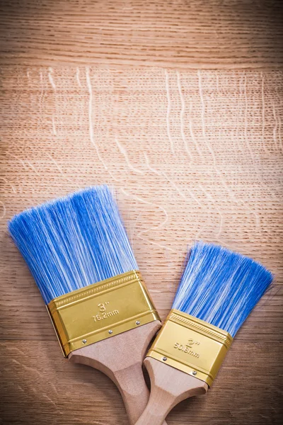 Aerial view two paint brushes — Stock Photo, Image