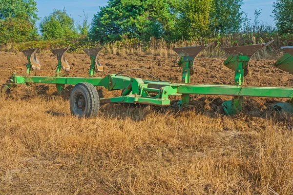 Set van plough op veld — Stockfoto