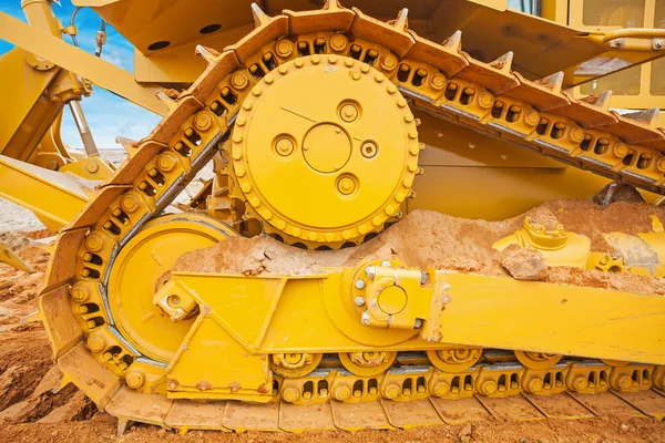 Een deel van bulldozer track — Stockfoto