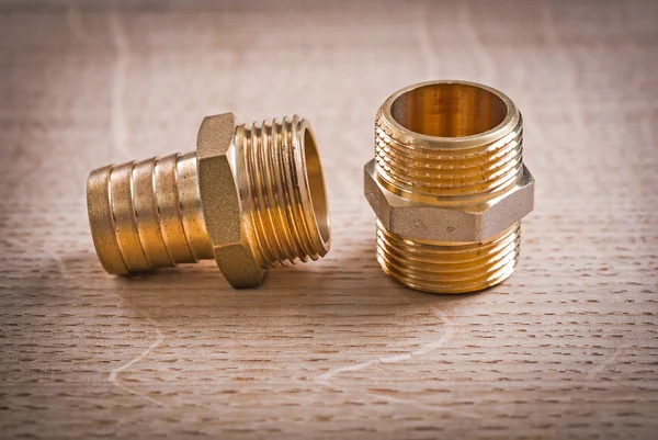 Brass Pipe Connectors — Stock Photo, Image