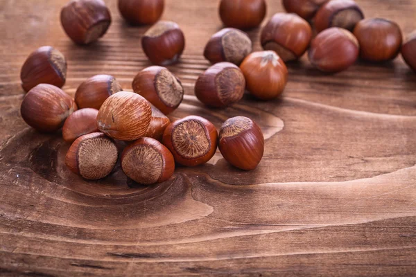 Halda lískové ořechy ve skořápce — Stock fotografie