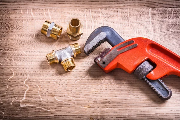 Plumbing Tools set on wood