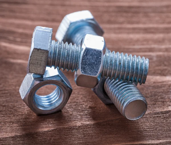Stainless bolts and screw nuts — Stock Photo, Image