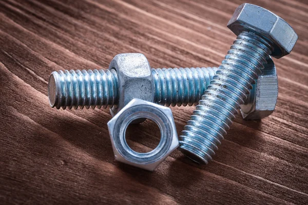 Stainless bolts and screw nuts — Stock Photo, Image