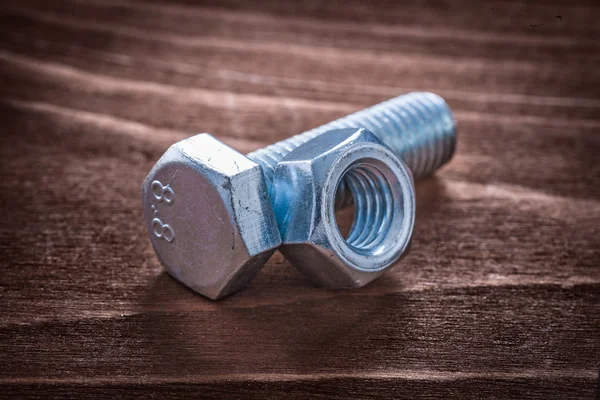 Threaded metal bolt and screw nut — Stock Photo, Image