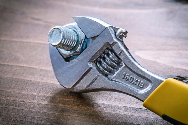 Adjustable spanner,  bolt and nut — Stock Photo, Image