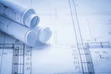 Bazı inşaat çizimleri kadar haddelenmiş