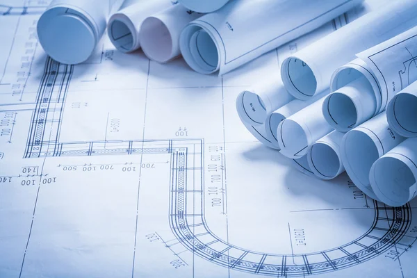 蓝图卷的集合 — 图库照片
