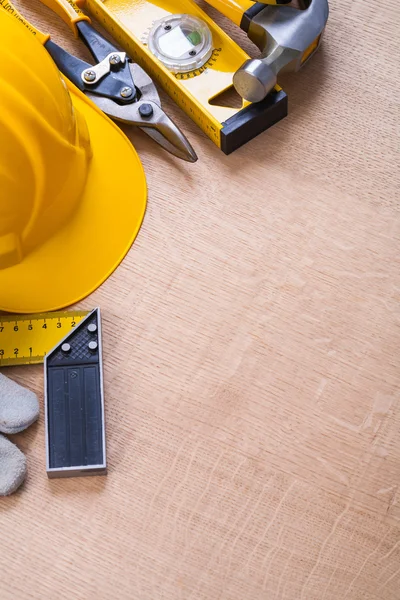 Wooden board with construction objects — Stock Photo, Image