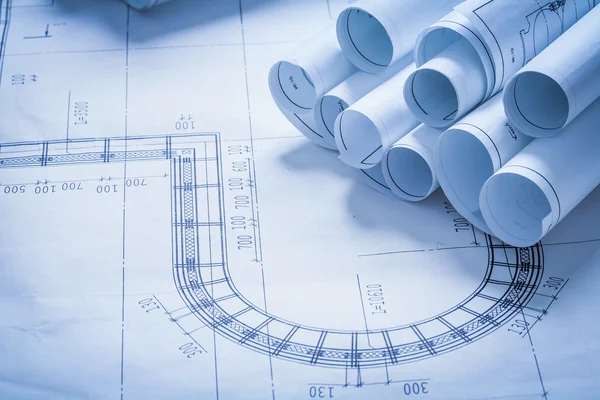 堆栈的蓝图卷 — 图库照片