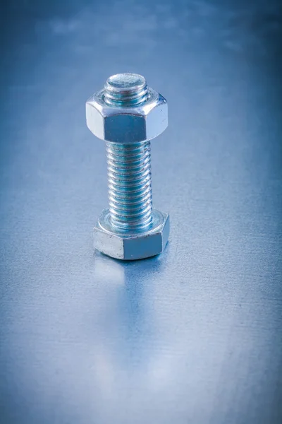 Stainless screw bolt with construction nut — Stock Photo, Image