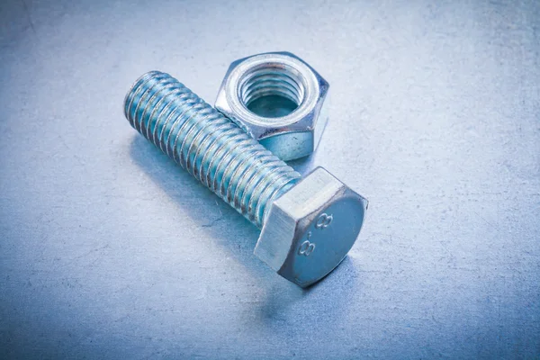 Stainless construction bolt and nut — Stock Photo, Image