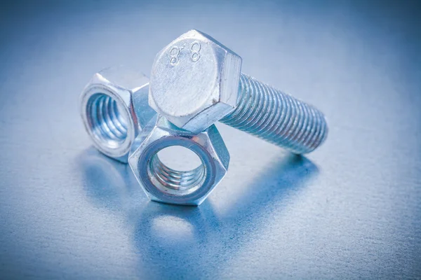 Threaded bolt and screw nuts — Stock Photo, Image