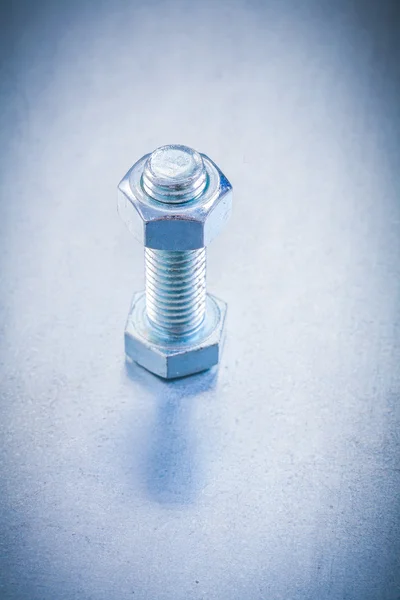 Threaded screw bolt with construction nut — Stock Photo, Image