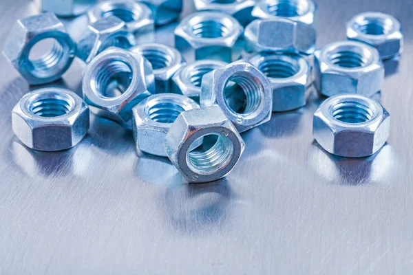 Collection of stainless screw nuts — Stock Photo, Image