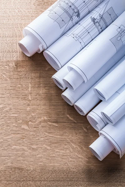 Stack of blueprint rolls — Stock Photo, Image