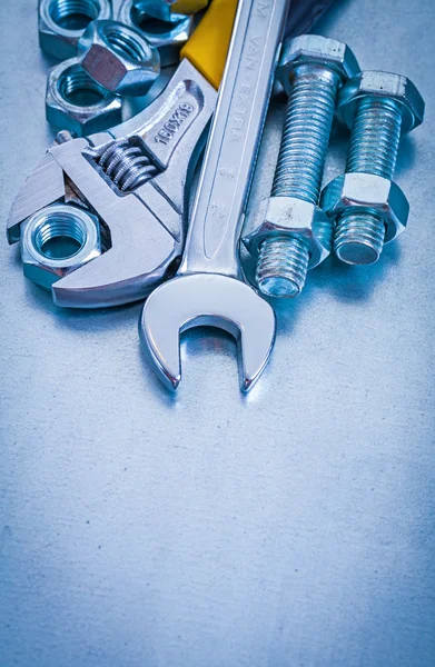 Metal repairing objects on metallic background — Stock Photo, Image