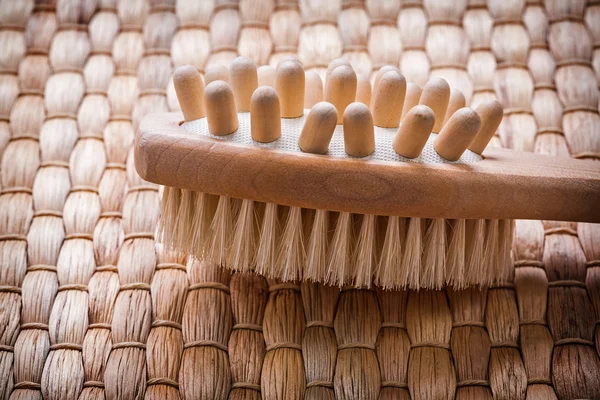 Wooden massager with scrubbing brush — Stock Photo, Image