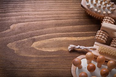 wooden sauna massagers and nailbrush