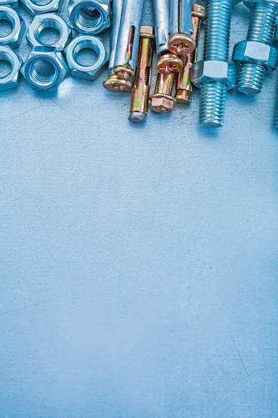 Stainless anchor bolts, screwbolts and nuts — Stock Photo, Image