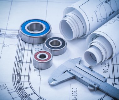 inşaat çizimleri, slayt Kaliper planı üzerinde
