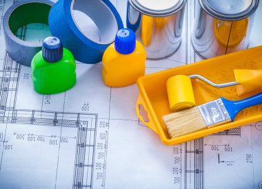 Boyama araçlarıyla blueprint