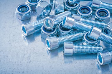 threaded metal screw nuts and bolt