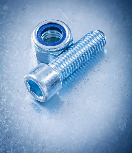 Metal screw nut and bolt — Stockfoto