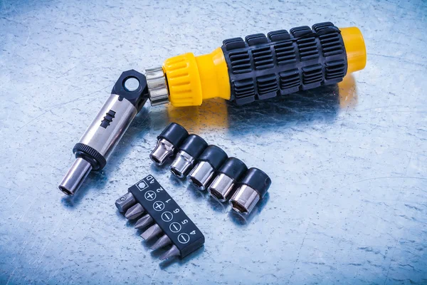 Reversible screwdriver screw bits — Zdjęcie stockowe
