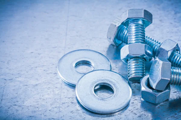 Stainless screwbolts nuts and bolt washers — Stock Photo, Image
