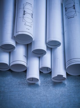 Heap of engineering drawings