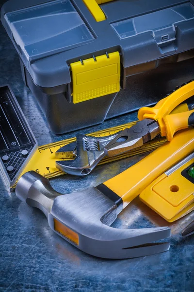 Toolbox and group of working tools — Stock Photo, Image