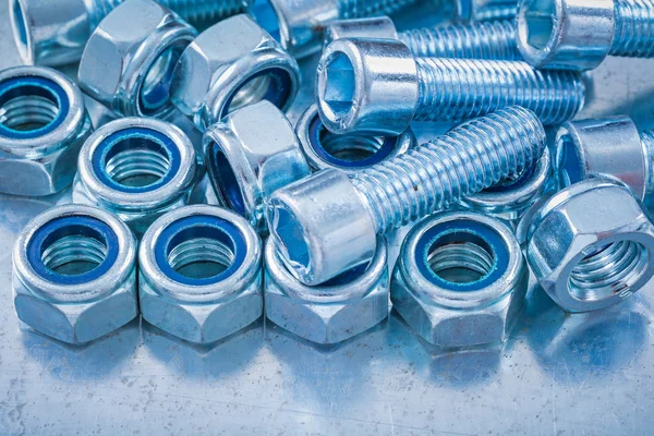 Threaded construction nuts and screw bolts — Stock Photo, Image