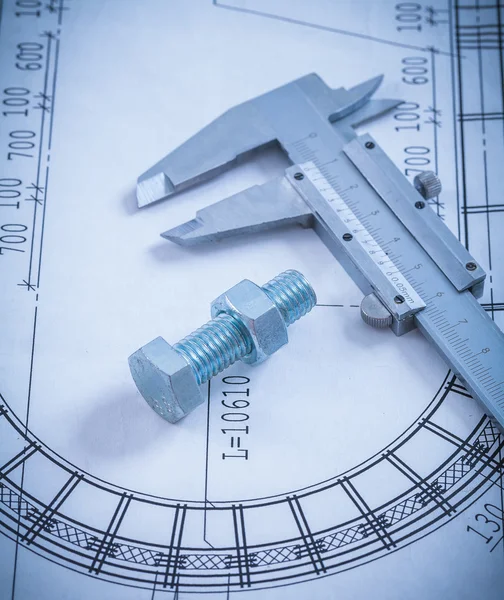 Bolt with screw nut roller bearings — Zdjęcie stockowe