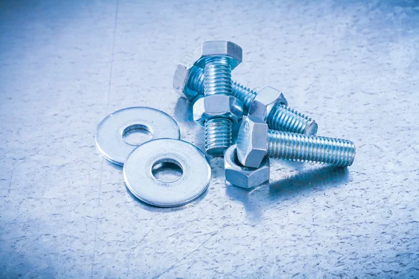 Screwbolts, nuts and bolt washers — 图库照片