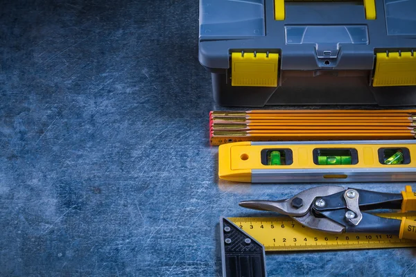 Caja de herramientas y conjunto de herramientas de trabajo — Foto de Stock