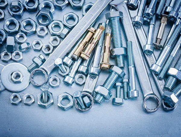 Gran conjunto de herramientas de reparación de acero inoxidable —  Fotos de Stock