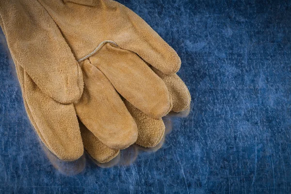 Leather brown construction gloves — Stock Photo, Image