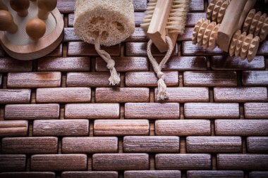 Wood peeling brush, massagers and loofah