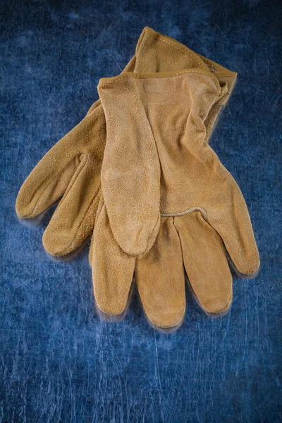 Leder bruin bouw handschoenen — Stockfoto