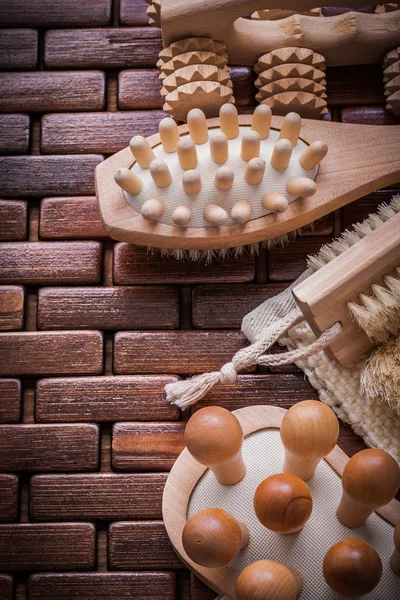 Loofah, masseurs et brosse à récurer — Photo