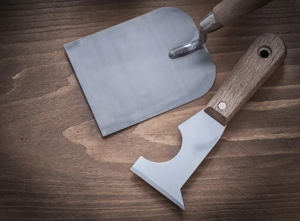 Metal putty knife, bricklaying trowel — Stock Photo, Image