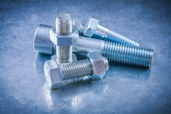 Steel bolts with screw-nuts — Stock Photo, Image