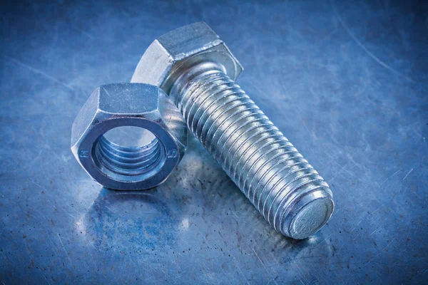 Threaded screwbolt and construction nut — Stock Photo, Image