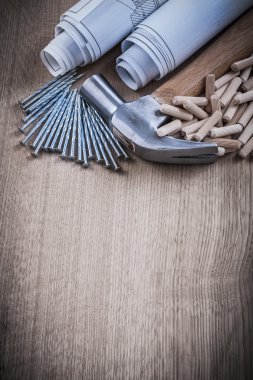 Ağaç işleme dübel ve paslanmaz na inşaat çizimleri çekiç